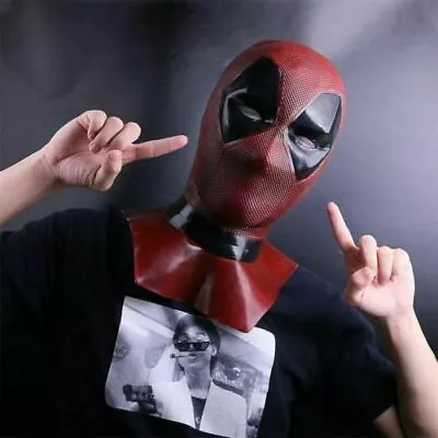 Deadpool 2 Mask Cosplay X-Men Red Superhero Latex Helmet Halloween Mask Props • $33