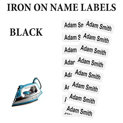 Iron On Name Labels Personalised Tapes Clothes School Uniform Custom Name Tags • £2.51