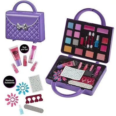 Girls Makeup Role Play Pretend Toys For Kids 2 3 4 5 6 7 8 9 Year Old Age Purple • £16.86