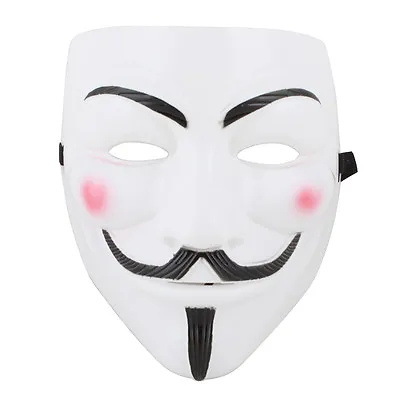 $7.99 • Buy White Anonymous Face Mask V For Vendetta Costume Purge Mask Halloween Prop LOT