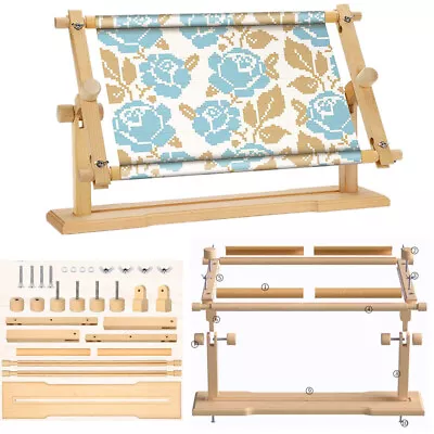Wooden Embroidery Frame Rotated Cross Stitch Stand Frame Holder Crafts Sewing AU • $51.25
