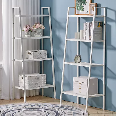 Tall 150cm 4Tier Ladder Corner Metal Bookshelf Shelving Unit Plant Stand Storage • £35.95