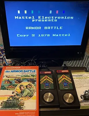 Armor Battle - Intellivision Game - Complete W Box / Manual / Overlays - Tested • £7.99