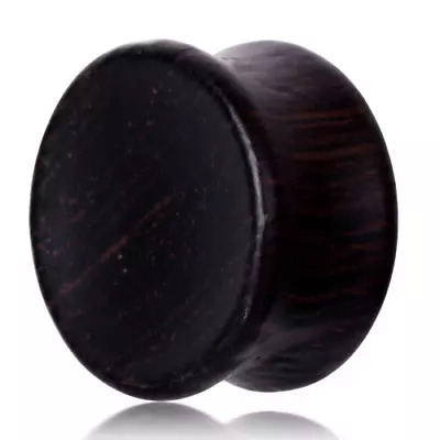 BLACK BROWN Wooden Concave Ear Plugs Piercing Stretcher Jewellery Timber PL185 • $7.90