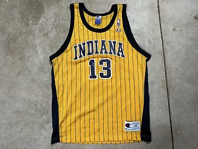 Vintage Indiana Pacers Mark Jackson Jersey Gold Pinstripes Size 44 Champion  • $74.99