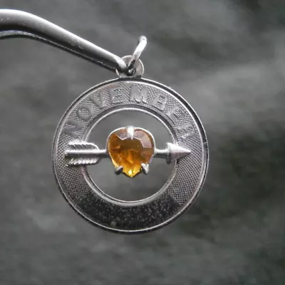 DJL November Crystal Heart Birthstone Vintage Sterling Silver Pendant Charm 1.8g • $14.50