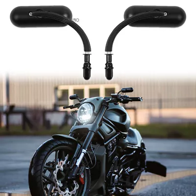 Motorcycle Oval Rear View Mirrors For Harley Davidson V ROD VROD Muscle VRSCF • $35.06