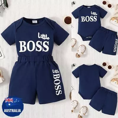 Newborn Baby Boy Tracksuit Set Romper Tops Shorts Pants Outfit Kid Party Clothes • $27.89