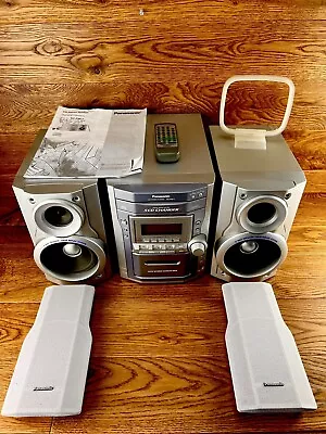 Panasonic CD Stereo Tape System SA-PM11 Instructions Remote Ariel FWO VGC • £149.99