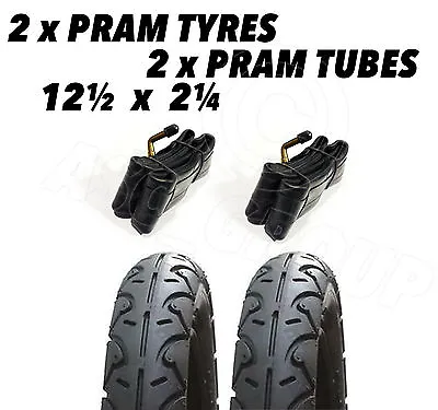 £24.54 • Buy 2x Pram Tyres & 2x Tubes 12.5 X 2.25 Slick Quinny Buzz Freestyle Moodd Speedi
