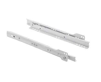 2 Pairs Of Drawer Slides Bottom Runners White Mounted Draw Fixed Runner 450mm • £9.99