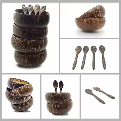 Vie Gourmet Premium Handmade Coconut Bowl & Spoon From Reclaimed Coconut Shells • £11.95