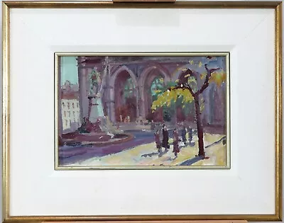 Vintage C.1940's Canadian School Original Oil On Board Montreal Streetscape • $345