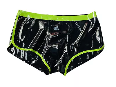 Men Latex Gummi Briefs With Green Trims Tight Latex Underwear 0.4mm • $39.99