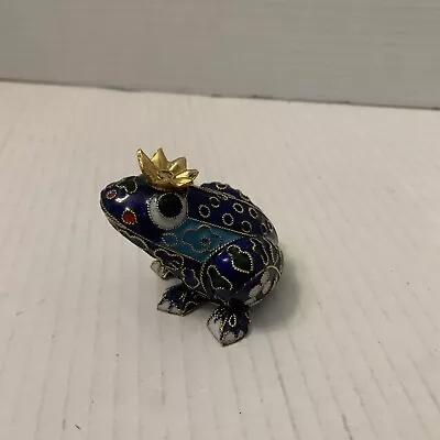 Vintage Gilded Cloisonné Ceramic Frog King • $19.85