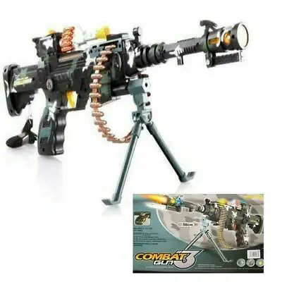 £10.99 • Buy Kids Combat 3 Army Commando Machine Gun Pistol With Lights And Sounds Toy 60CM