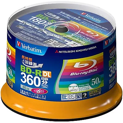 50 Verbatim Blank Blu-ray Discs 50GB BD-R DL 4x 6x Bluray^ • $141.86