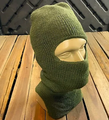 USGI Military Extended Cold Weather ECW Balaclava Hood OD GREEN Wool MINT • $18.90