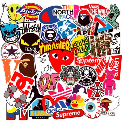 $2.99 • Buy 100pcs Skate Stickers Bomb Logo Santa Cruz Car Laptop Phone Vinyl Skateboard