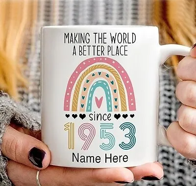 Vintage 70th Birthday Mug Gifts For Women Men Making The World A Better Place Si • £9.95