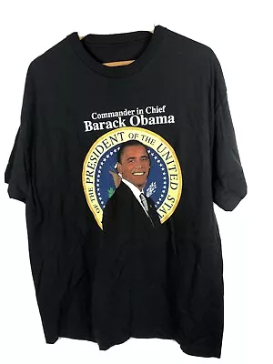 Barack Obama Commander In Chief T-Shirt Mens Size XL Black President #44 • $10.20