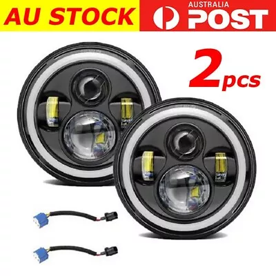 2X 7 Inch 200W LED Headlights High Low DRL Halo For Jeep Wrangler TJ JK CJ 97-17 • $43.96