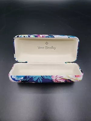 Vera Bradley Hard Large Eyeglass Sunglass Case Multicolor Navy Floral Clamshell • $8.95