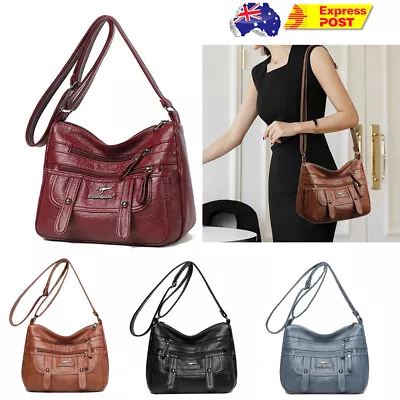 Women Ladies PU Multi Pocket Messenger Handbag Cross Body Bags Shoulder Bag • $18.99