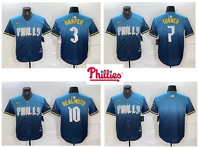 Philadelphia Phillies Men's 2024 Blue City Connect Stitched Jersey • $59.99