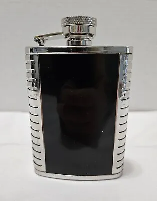 Things Remembered Stainless Steel And Black 3oz Flask With Funnel • $40