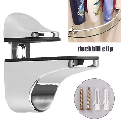 Adjustable Glass Shelf Wall Brackets Polished Zinc Alloy Finished Wood /Glass L • £5.52