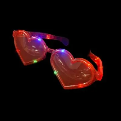 $9.99 • Buy Heart Shades LED Light Up Jumbo Glasses Flashing Shades Hearts Party Favors 5pks