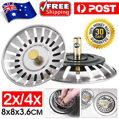 $9.95 • Buy Sink Strainer Stainless Steel Kitchen Waste Plug Filter Drain Stopper AU Stock