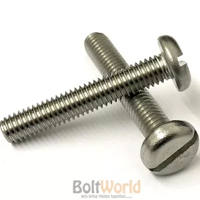 M2 / 2mm  A2 STAINLESS STEEL SLOTTED MACHINE SCREWS METRIC PAN HEAD BOLTS SCREW • £5.76