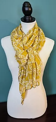 Mustard Color Large Scarf With Beaded Ends • $5.40