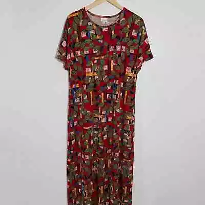 New LulaRoe Red Multicolor Long Maxi Dress Size X-Large • $30