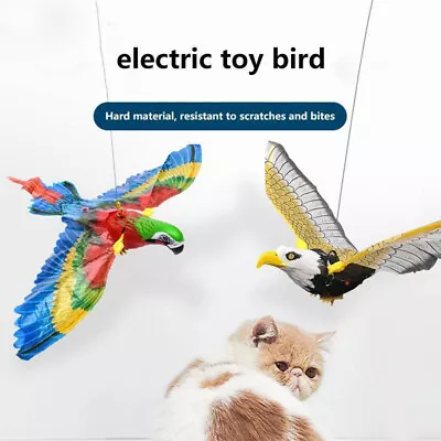 $8.02 • Buy Cat Teasering Flying Bird Simulation Bird Toy Hanging Interactive Toys Electric
