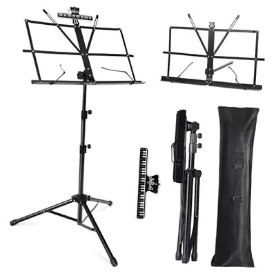 Music Stand 2 In 1 Dual-Use Folding Sheet Music Stand & Desktop Book Stand  • $26.82