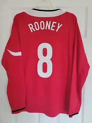 Nike Manchester United FC MUFC 2004/2005 Home Jersey LS Wayne Rooney #8 Debut L • $200