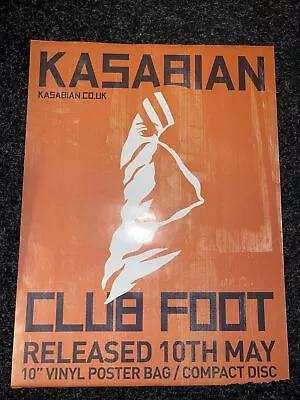 Kasabian Club Foot Rare Orange Promo Poster For Vinyl Record CD Release 2004 • £59.99