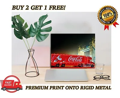 METAL Poster Coke Cola Lorry Truck Christmas Lights Art Print Plaque Gift • £12.95