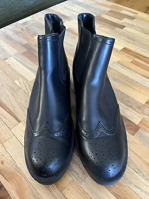 Worn Once Black Princess Highway Decorative Brogue Vegan Boots Size 40 • $36