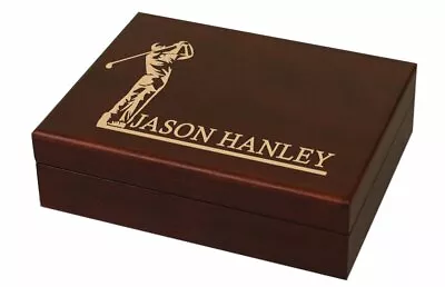 DA VINCI Personalized Engraved Wood Golf Ball Box With Space For 12 Balls • $59.99