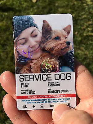 $17.99 • Buy Service Dog Id Card For Service Animal  - Portrait Style  / Large Picture