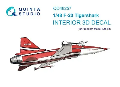 Quinta Studio QD48257 3D Interior Decal For F-20 Tigershark (Freedom Model) 1/48 • $12.95