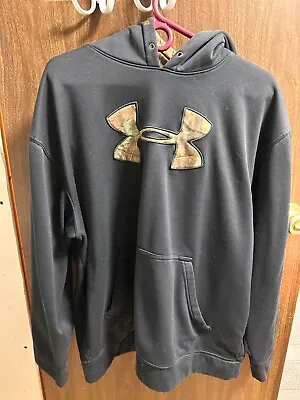 Under Armour Men's XL Black Hoodie Logo Front • $20