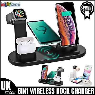 Wireless Charger Dock Charging Station 6in1 For Apple Watch IPhone15 14 13 12 XS • £14.25