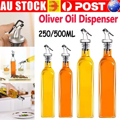 250/500ml Olive Oil Vinegar Pourer Dispenser Glass Bottle Kitchen Tools Cooking  • $18.99