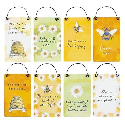 Colourful Wooden Bee Flower Hanging Plaque Cute Mum Sentiment Get Well Soon Sign • £2.99