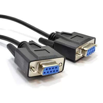 9 Pin DB9 Serial RS232 NULL Modem High Speed  Shielded Cable 3m • £4.37